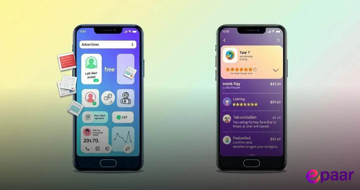 Vergleich von kostenlosen und kostenpflichtigen Apps